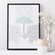 Elephants Nursery Print - mint green