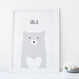 Grey Bear Minimalist Children's Print by Wink Design 
