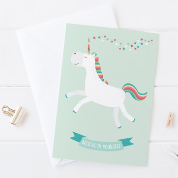 Wink Design Believe in Yourself Unicorn Motivational Card