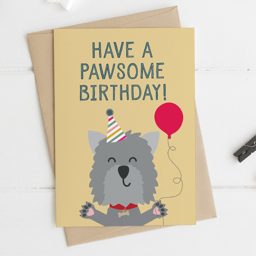 Wink Design - Animal Pun Card - Happy Birthday - Dog Birthday Card