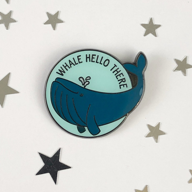 Whale Hello There - Whale Enamel Pin by Wink Design 