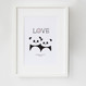 Panda Bear Personalised Love Print 