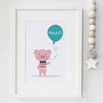 Little Piglet Personalised Pig Print