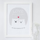 Love is All You Need Personalised Bear Love Print - Grey
