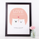 Love is All You Need Personalised Bear Love Print -Pink