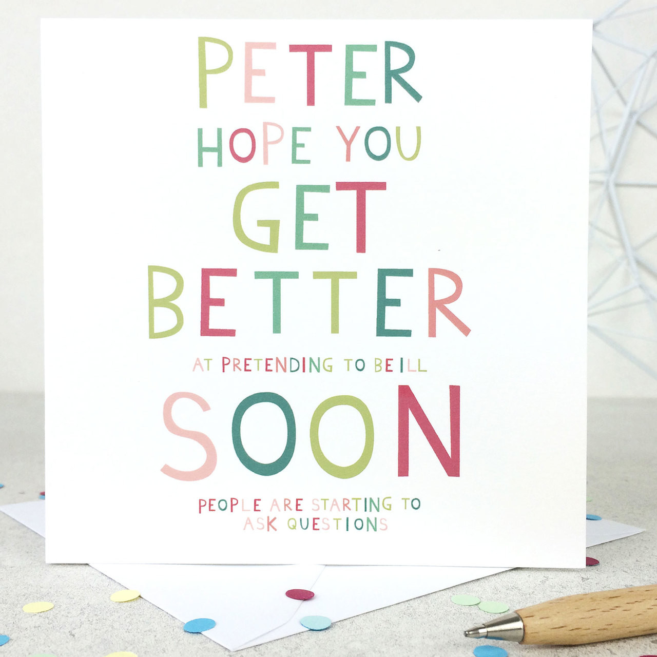 Hope You Get Better Soon Get Well Soon Card & Envelope New