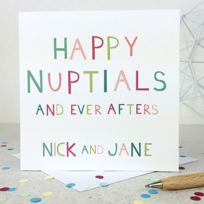 Funny 'Happy Nuptials' Personalised Wedding Card