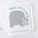 Personalised Elephant Mothers Day Card - I Love You Tons