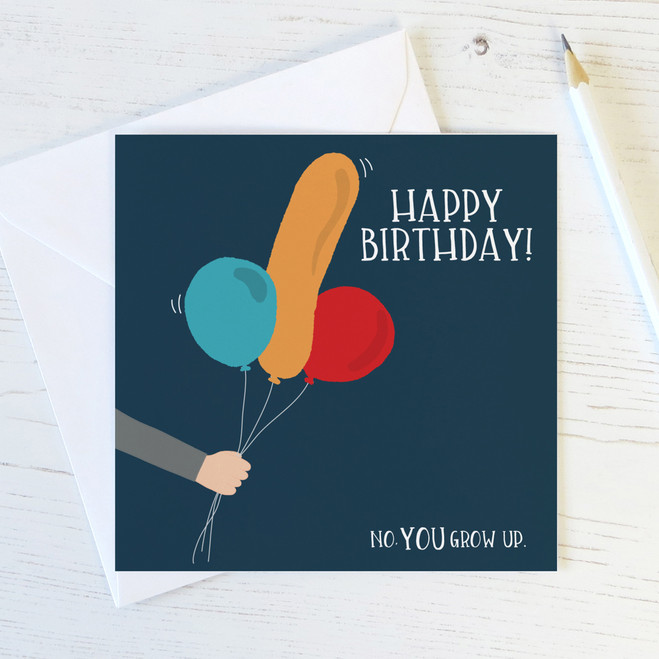 Suggestive Balloons Birthday Card 