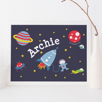 Personalised Space Rocket Print for Children