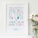 Personalised 'Love And Be Loved In Return' Print - white