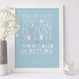 Personalised 'Love And Be Loved In Return' Print - blue
