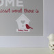 'Home Is The Nicest Word There Is' - red - mounted - detail