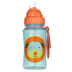 Skiphop Zoo Straw Flip Bottle - Dog 12 oz