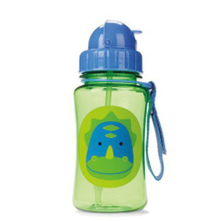 Skiphop Zoo Straw Flip Bottle - Dinosaur 12 oz