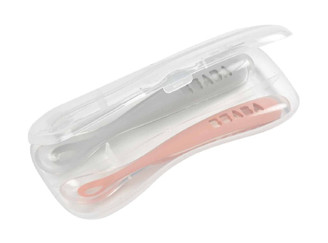 Beaba set of 2 Spoons, Travel Set Cloud/Rose