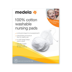 Medela 100% Cotton Washable Pads 4 count