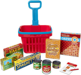 Melissa and Doug Fill & Roll Grocery Basket Play Set
