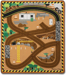 Melissa and Doug Round the Site Construction Truck Rug