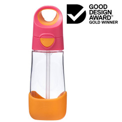B.box Tritan Drink Bottle, Strawberry Shake, Pink, 15 Ounce