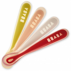Beaba 1st Stage Silicone Spoon - Set of 4 - Neon