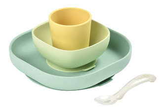 BEABA 4-Piece Infant Silicone Suction Meal Set in Pastel