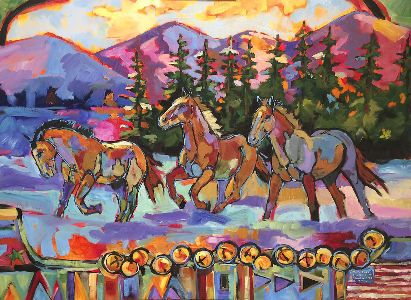 シーエ　エムジ　複製原画　クリスマス Christmas in Montana 2015 - A Special Project with Triple Creek