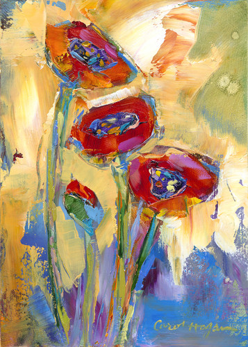 Three and a Half Poppies - Private Collection