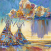 Great Spirit Brings The Rain tipis painting