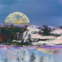 Winter Moon Over Wolf Creek landscape painting