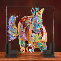 Purple Tail Swish oil on glass
