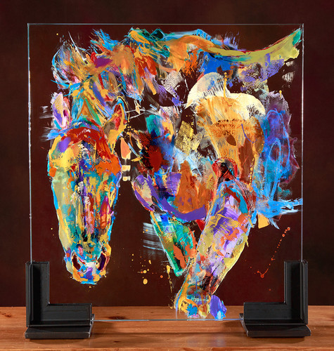 Blue Nosed Apple Thief Glass Horses original