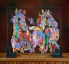 The Pink Bellied Mares oil on glass