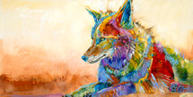 Fiesta Coyote on Siesta Metal Print Carol Hagan