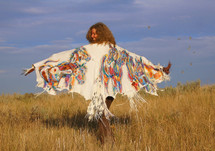 Under the Montana Sky - Montana Deer Suede Shawl