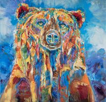 Blue Grizzly Daydreams - Metal Print by Carol Hagan