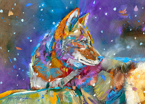 Warm Breath on a Wintery Night - Metal Print - Carol Hagan Studios