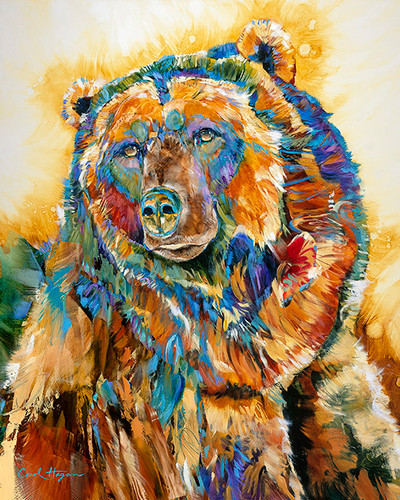 Big Ol Griz - Metal Print by Montana Artist Carol Hagan