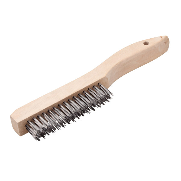 101/4" Wire Scratch Brush with Wood Handle (Stainless Steel)