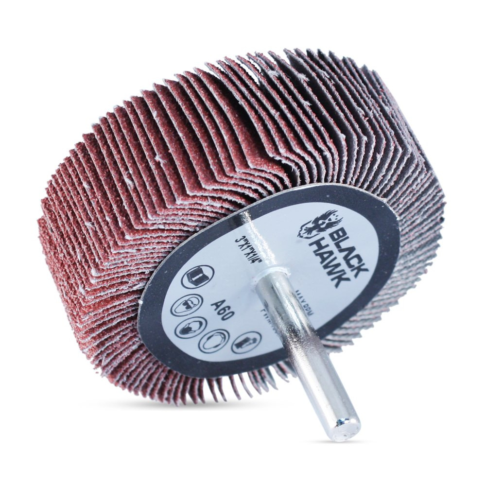 3” x 1” x 1/4” Shank Aluminum Oxide Mounted Flap Wheel