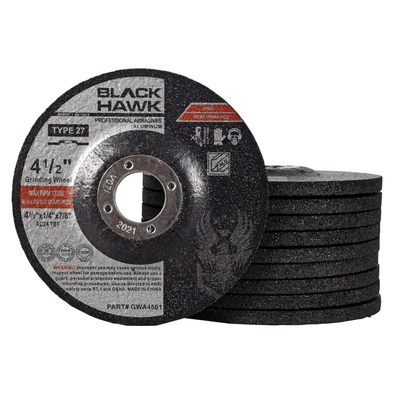41/2" x .045" x 7/8" Aluminum Grinding Wheel Type 27 Disc