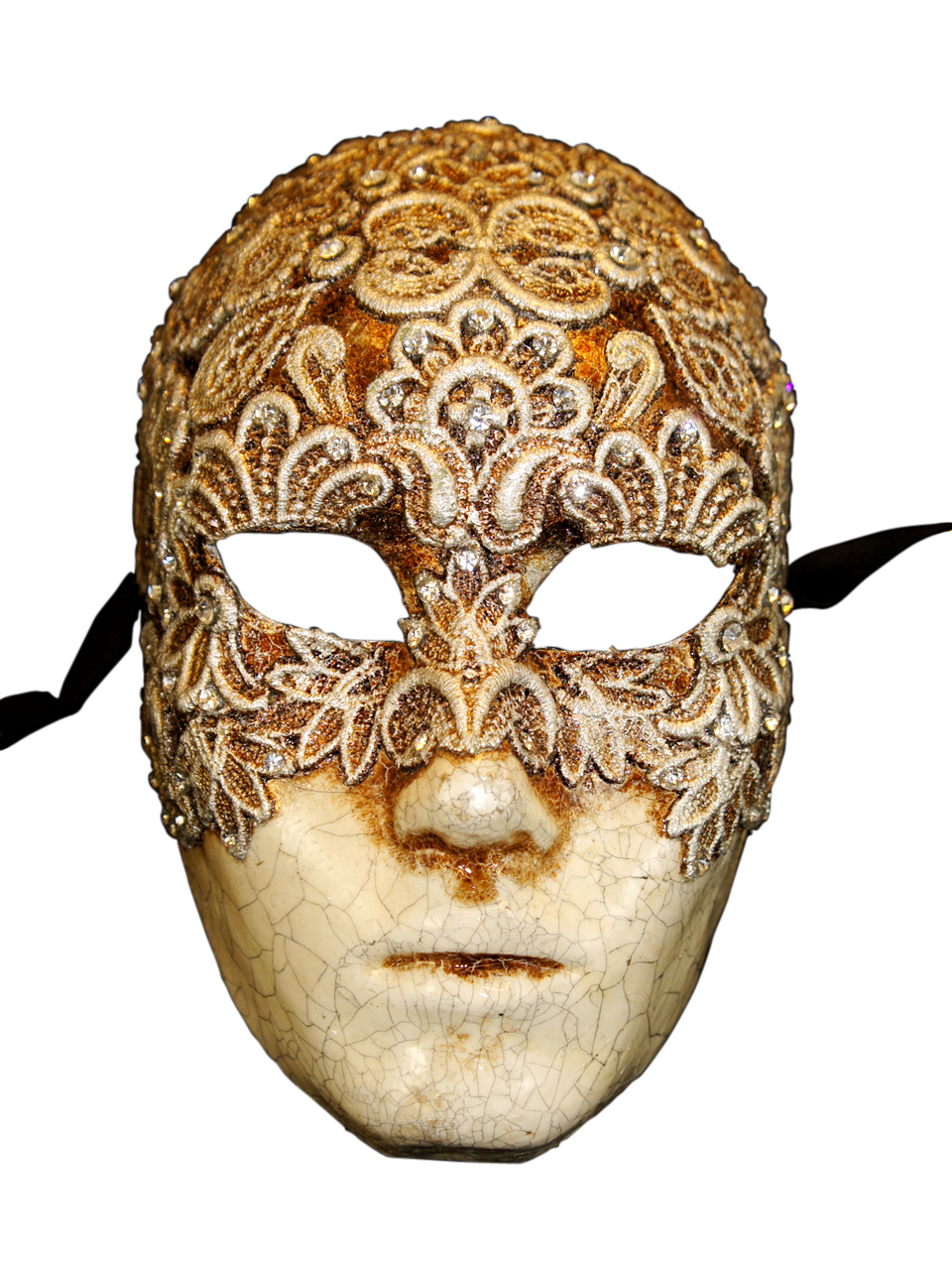 Authentic Venetian Paper Mache Mask Volto Mac Craquele Ii