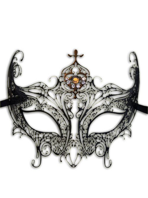 Venetian mask Colombina Metallo Onda