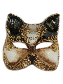 Authentic Venetian Mask Gatto Arabesque