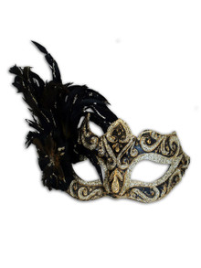Venetian mask Colombina Ombra Piume