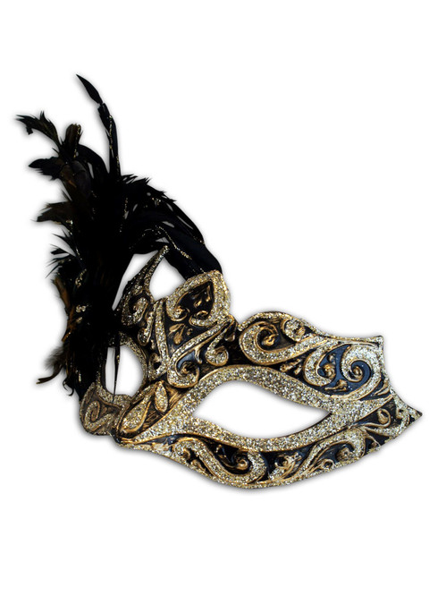 Venetian mask Colombina Ombra Piume