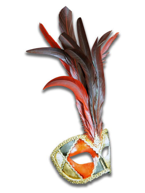 Authentic Venetian Mask Colombina Piume Ron
