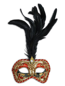 Authentic Venetian Mask Colombina Cordone Piume
