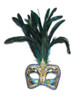 Authentic Venetian Mask Colombina Cordone Piume