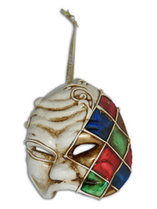 Venetian Mini Commedia Dell'Arte Mask Ornament Arlecchino